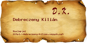 Debreczeny Kilián névjegykártya
