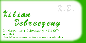 kilian debreczeny business card